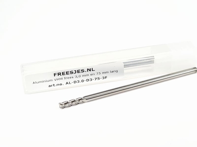 Aluminium VHM frees 3,0 mm en 75 mm lang