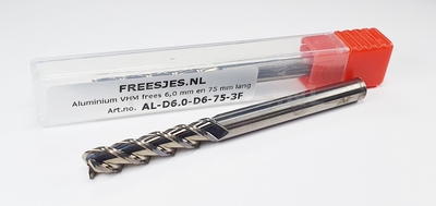 Aluminium VHM frees 6,0 mm en 75 mm lang