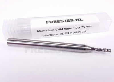 Aluminium VHM frees 3,0 mm en 75 mm lang