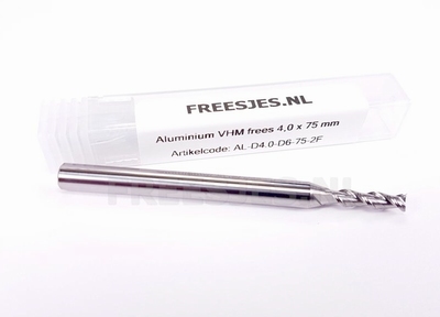 Aluminium VHM frees 4,0 mm en 75 mm lang