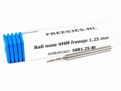 Ball nose VHM freesje 1,25 mm