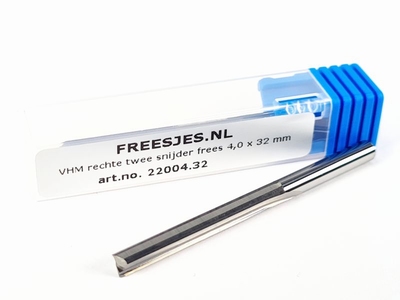 VHM rechte twee snijder frees 4,0 x 32 mm