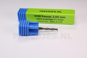 VHM freesje 2,50 mm extra snijlengte !! 17mm