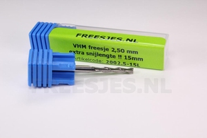 VHM freesje 2,50 mm extra snijlengte !! 15mm