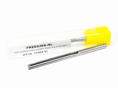 VHM rechte twee snijder frees 4,0 x 42 mm