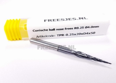 Conische ball nose frees R0.25  Ø4.0mm