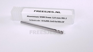 Aluminium VHM frees 3,0 mm R0.2