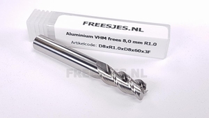Aluminium VHM frees 8,0 mm R1.0