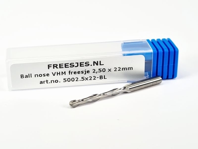 Ball nose VHM freesje 2,50 x 22mm