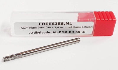 Aluminium VHM frees 3,0 mm met 3mm schacht