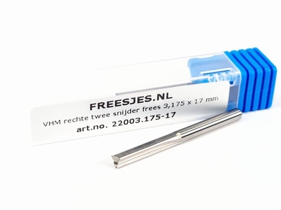 VHM rechte twee snijder frees 3,175 x 17 mm