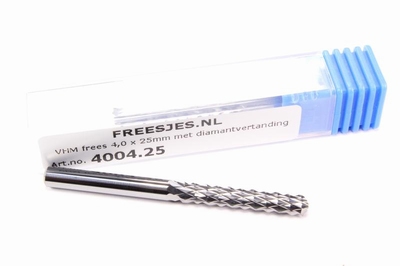 VHM frees 4,0 x 25 mm met diamantvertanding