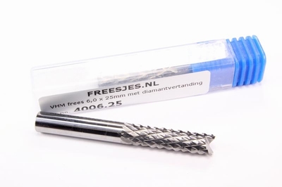 VHM frees 6,0 x 25 mm met diamantvertanding