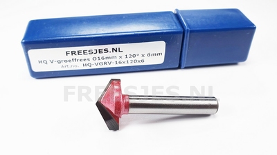 HQ V-groef frees Ø16 mm x 120° x 6mm