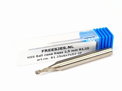 HSS Ball nose frees 2,5 mm R1,25