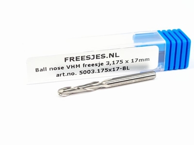 Ball nose VHM freesje 3,175 x 17mm