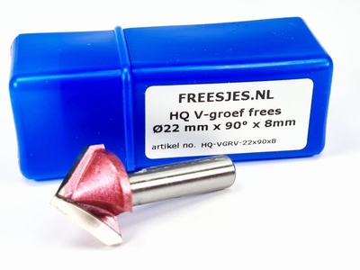 HQ V-groef frees Ø22 mm x 90° x 8mm