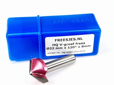 HQ V-groef frees Ø22 mm x 120° x 8mm