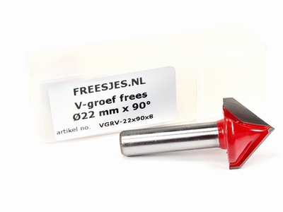 V-groef frees Ø22 mm x 90° x 8mm