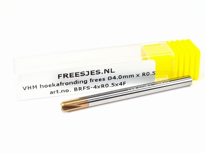 VHM hoekafronding frees Ø4.0mm x R0.5