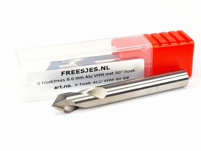 V hoekfrees 8.0 mm Alu VHM met 90° hoek