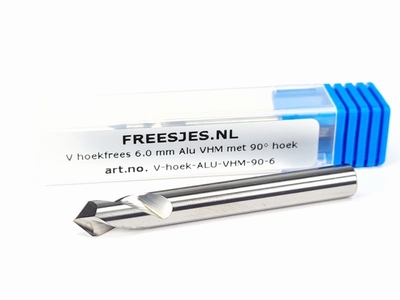 V hoekfrees 6.0 mm Alu VHM met 90° hoek