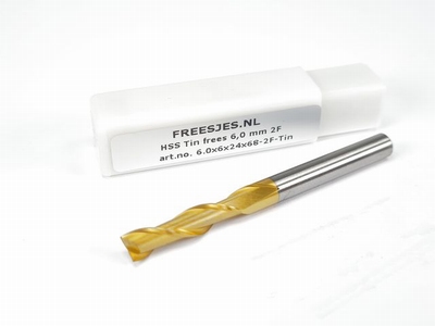 HSS Tin frees 6,0 mm 2F