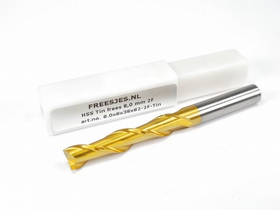 HSS Tin frees 8,0 mm 2F