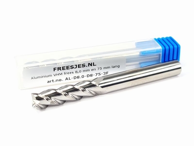 Aluminium VHM frees 8,0 mm en 75 mm lang