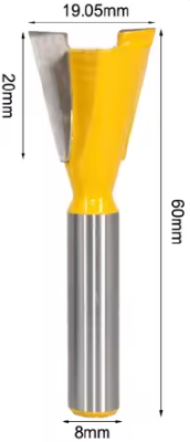 Zwaluwstaartfrees Ø19,05 mm (3/4")