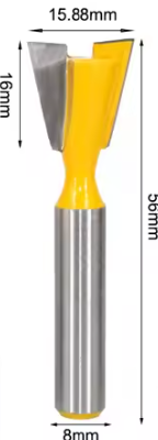 Zwaluwstaartfrees Ø15,88 mm (5/8")