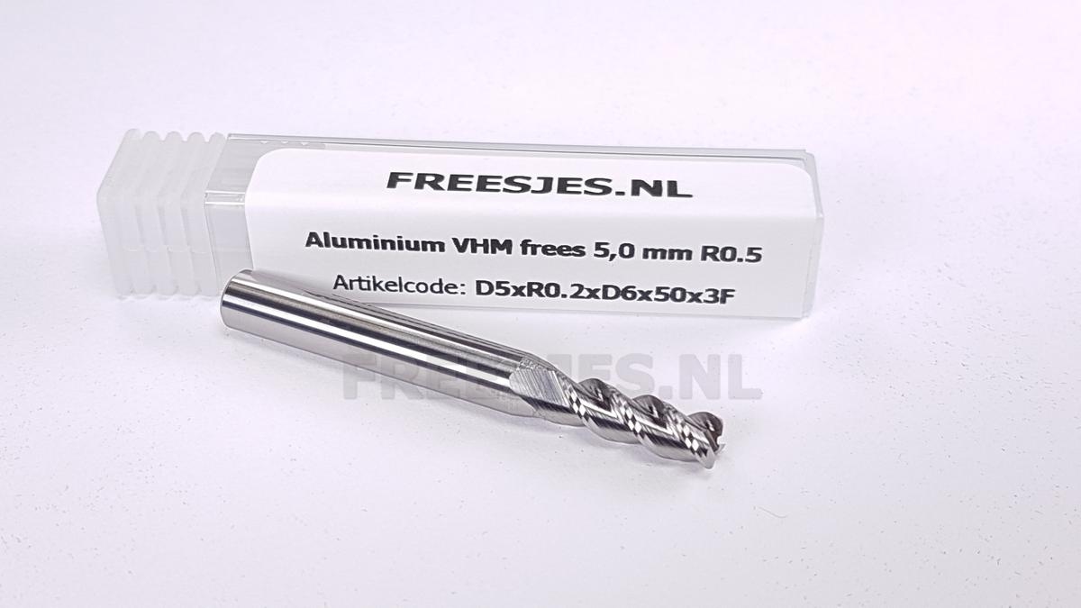 Aluminium VHM frees 5,0 mm R0.5