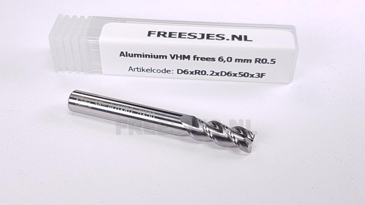 Aluminium VHM frees 6,0 mm R0.5