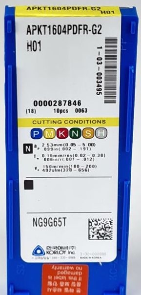 Wisselplaat APKT1604PDFR-G2-H01