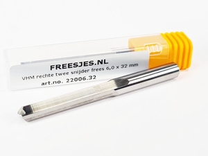 VHM rechte twee snijder frees 6,0 x 32 mm
