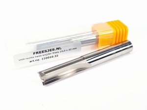 VHM rechte twee snijder frees 10,0 x 32 mm