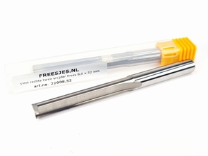 VHM rechte twee snijder frees 8,0 x 72 mm